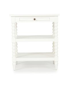 Stradbroke Bobbin Bedside Table White, W 66cm x D 46cm x H 76cm
