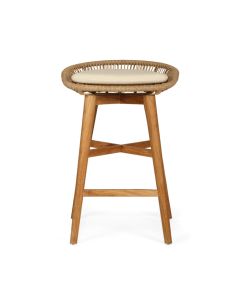Taylor Backless Counter Stool Indoor/Outdoor Natural, Width 51cm x Depth 52cm x Height 76cm