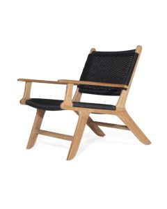 Zen Accent Arm Chair Black (Close Weave), W 66cm x D 82cm x H 72cm