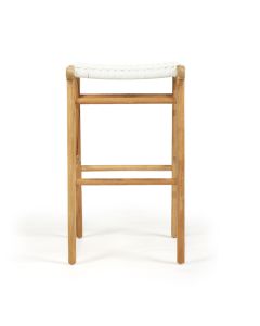Zen Backless Bar Stool White (Close Weave), W 45cm × D 40cm × H 78cm