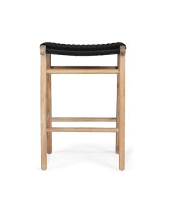 Zen Backless Counter Stool Black (Close Weave), W 45cm x D 40cm x H 68cm