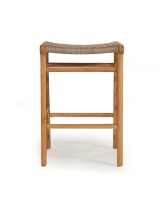 Zen Backless Counter Stool Washed Grey, W 45cm × D 40cm × H 66cm