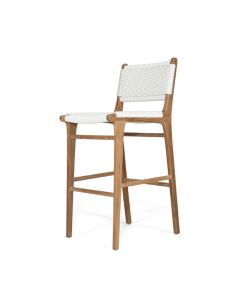 Zen Bar Stool White (Close Weave), W 45cm x D 40cm x H 110cm