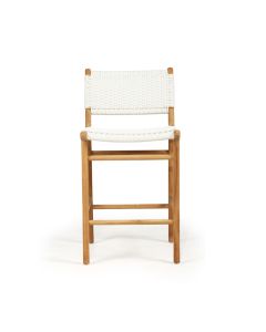 Zen Counter Stool White (Close Weave), Width 49cm x Depth 56cm x Height 95cm