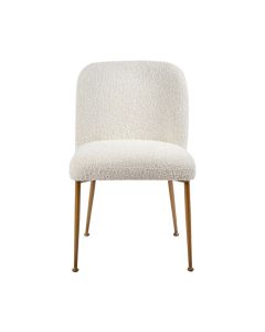 Desiree Dining Chair Boucle Fabric Bronzed Legs, W 58.4cm x D 50.8cm x H 82cm (RRP $399)