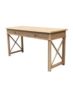 "Noosa" Hamptons Style Solid Timber Desk Whitewashed Oak, 130cmW x 50cmD x 78cmH (RRP $1499)