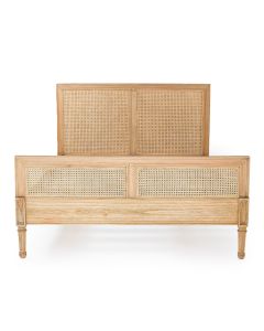 Hamilton Cane Bed King Size Weathered Oak, 195cm Wide x 217cm Long x 122cm High