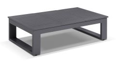 "Hawaii" Hamptons Style Outdoor Aluminium Coffee Table in Charcoal,  L120cm x D70cm x H36cm