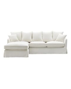 Noosa 3 Seater Left Chaise Sofa Ivory, W 259cm D 166cm H 80cm (RRP $4999)