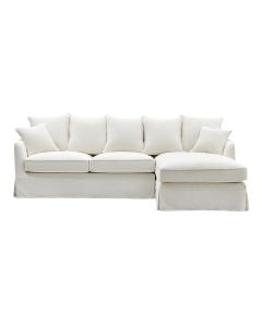 Noosa 3 Seater Right Chaise Sofa Ivory, W 259cm D 166cm H 80cm (RRP $4999)