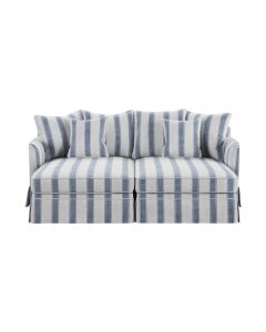 Noosa Double Chaise Daybed Blue Sky Stripe, W 180cm D 170cm H 80cm (RRP $3999)