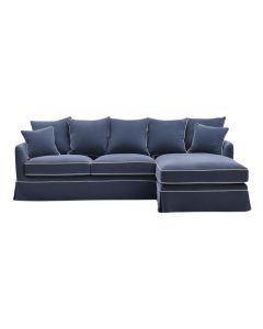 Noosa 3 Seater Right Chaise Sofa Navy, W 259cm D 166cm H 80cm (RRP $4999)