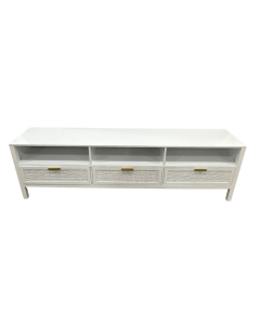 Santorini Large Media Unit White, W 210cm D 45cm H 50cm (RRP $1999)