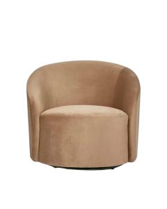 Sierra Swivel Chair Velvet Toffee, W 87cm x D 86cm x H 78cm (RRP $1199)