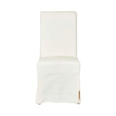 Ville Dining Chair with Loose Slip Cover Linen White, W 47cm x D 61cm x H 100cm (RRP $549)