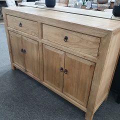 "Kingscliff" Recycled Elm Timber 2 Drawer 4 Door Sideboard, 140cmL x 40cmD x 90cmH