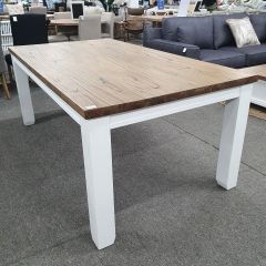 "Jefferson"  Hamptons Style Timber Dining Table Two Tone, 190cmL x 105cmD x 77cmH (RRP $999)