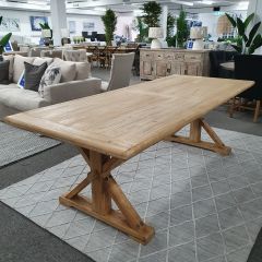 "Barcelona" Hamptons Style Dining Table, Recycled Elm, 240cmL x 100cmD x 79cmH (RRP $2499)