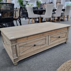 "New Hampshire" Recycled Timber Coffee Table White Wash, 130cmL x 70cmD x 42cmH