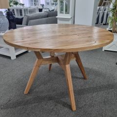 "Bali" Resort Style Round Solid Hardwood Timber Dining Table, 120cm Dia x 76cmH (RRP $899)