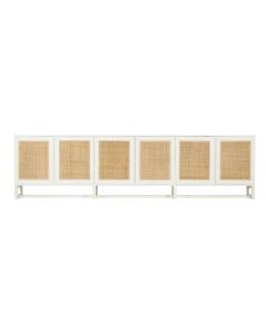 Clovelly Six Door Sideboard White, W 300cm x D 40cm x H 80cm