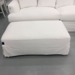 "Somerset" Hamptons Style Fabric Ottoman with Removable Slip Cover, White 120cmL x 63cmD x 45cmH (RRP $899)