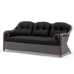 "Seychelles" Hamptons Style Outdoor Wicker 3 Seater Lounge, Brushed Grey