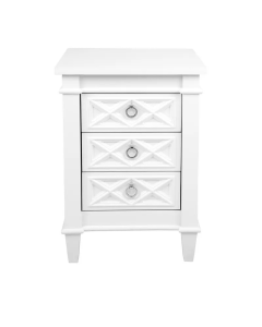 Plantation Bedside Table Small White, 46cm W x 40cm D x 66cm H (RRP $1499)