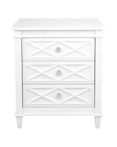 Plantation Bedside Table Large White, 71cm W x 51cm D x 83cm H (RRP $1799)