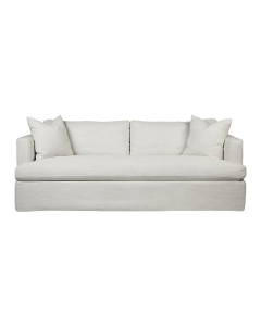 Birkshire 3 Seater Slip Cover Sofa Off White Linen, 220cm W x 96cm D x 90cm H (RRP $4389)