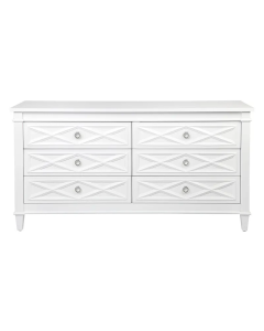 Plantation 6 Drawer Chest White, 150cm W x 40cm D x 80cm H (RRP $2999)