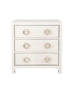 Astley Upholstered Bedside Table Natural, 62cm W x 40cm D x 66cm H (RRP $2167)