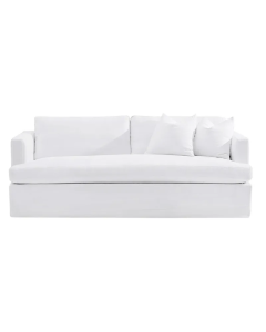 Birkshire 3 Seater Slip Cover Sofa White Linen, 220cm W x 96cm D x 90cm H (RRP $4499)