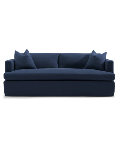 Birkshire 3 Seater Slip Cover Sofa Navy Linen, 220cm W x 96cm D x 90cm H (RRP $4389)