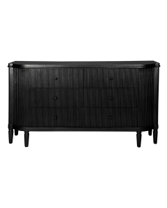Arielle 6 Drawer Chest Black, 160cm W x 42cm D x 88cm H (RRP $3839)