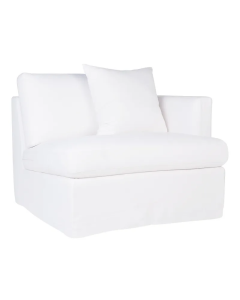 Birkshire Slip Cover Right Arm Facing Seat White Linen, 100cm W x 96cm D x 85cm H (RRP $2541)