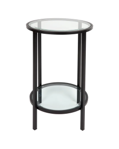 Cocktail Glass Petite Side Table Black, 35cm Dia x 60cm H (RRP $341)