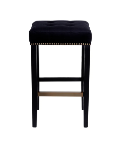 Canyon Black Bar Stool Black Cotton, 57.50cm W x 45cm D x 75cm H (RRP $583)