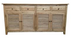 "Palm Beach" Timber 4 Door Sideboard Buffet Oak, 180cm x 45cm x 90cmH