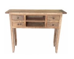 "St Albany" Recycled Elm Timber Hall Table Narrow Console Natural, 100cmW x 28cmD x 80cmH