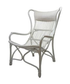 "Byron" Alfresco Hamptons Style Rattan Cane Occasional Chair White, 66cmW x 94cmD x 102cmH (RRP $699)