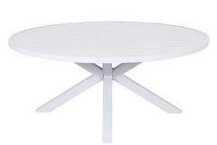 "Sorrento" Hamptons Style Aluminium Round Outdoor Dining Table 170cm White, Seats 6-8 (RRP $1799)