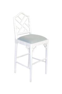 "Nantucket" Hamptons Style Chippendale Kitchen Counter Bar Stool, White