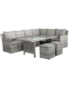 "Tahiti" Hamptons Style Outdoor 6 Piece Corner Lounge Dining Package (RRP $3499)