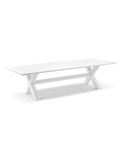 "Tahiti" Hamptons Resort Style Outdoor Aluminium Dining Table White, L300cm x W102cm x H75cm (RRP $1999)