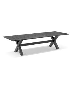 "Tahiti" Hamptons Resort Style Outdoor Aluminium Dining Table Charcoal, L300cm x W102cm x H75cm (RRP $1999)