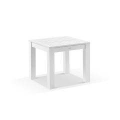 "Hawaii" Aluminium Outdoor Resort Hamptons Style Square Dining Table White, L89cm x W89cm x H76cm
