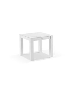 "Montego Bay" Hamptons Style Outdoor Aluminium & Ceramic Top Square Dining Table, White L90cm x D90cm x H77cm