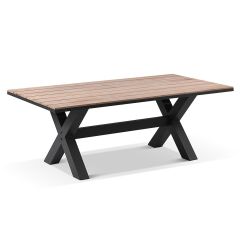 "Montego Bay" Hamptons Style Outdoor Aluminium 2m Dining Table, Charcoal