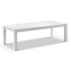 "Hawaii" Aluminium Outdoor Resort Hamptons Style Dining Table White, 250cm x 100cm